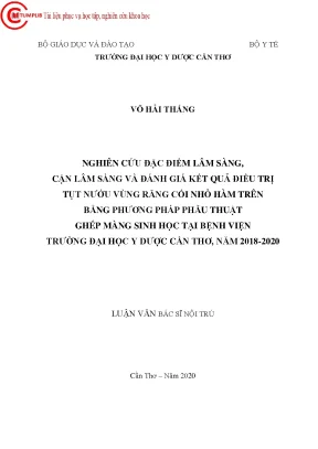 Nghiên Cứu Kết Quả Điều Trị Tụt Nướu Răng Cối Nhỏ Bằng