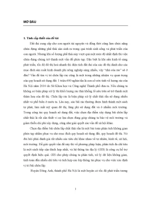 Quy Hoạch Bãi Chôn Lấp Chất Thải Rắn Tại Huyện Đông Anh,