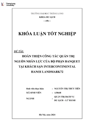 Cải Thiện Quản Trị Nguồn Nhân Lực Bộ Phận Banquet Tại 