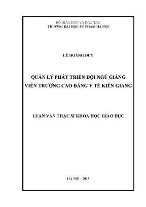 Quản Lý Phát Triển Đội Ngũ Giảng Viên Tại Trường Cao