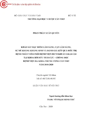 Nghiên Cứu Đặc Điểm Viêm Phổi Bệnh Viện Do Vi Khuẩn Gram