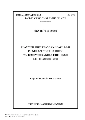Phân Tích Chính Sách Tồn Kho Thuốc Tại Bệnh Viện Đa Khoa