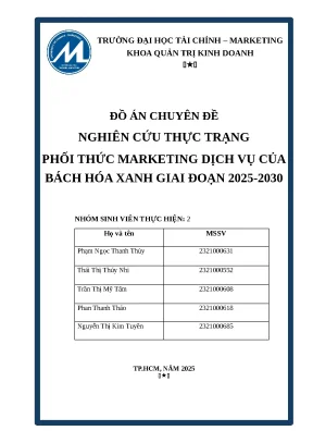 Nghiên cứu phối thức marketing dịch vụ Bách Hóa Xanh
