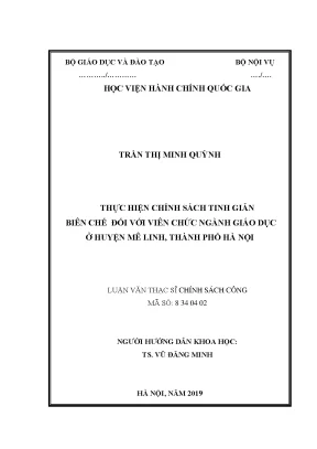 Thực hiện chính sách tinh giản biên chế trong ngành giáo