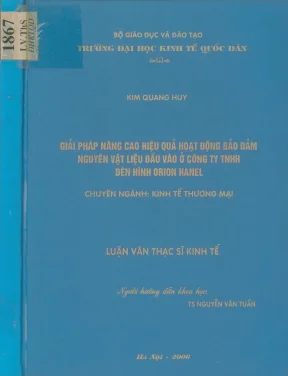 Giải Pháp Nâng Cao Hiệu Quả Hoạt Động Bảo Đảm Nguyên Vật