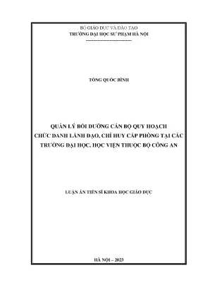 Quản Lý Bồi Dưỡng Cán Bộ Lãnh Đạo Tại Các Trường Đại Học