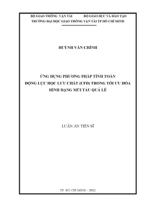 Tối Ưu Hóa Hình Dạng Mũi Tàu Quả Lê Bằng Phương Pháp CFD