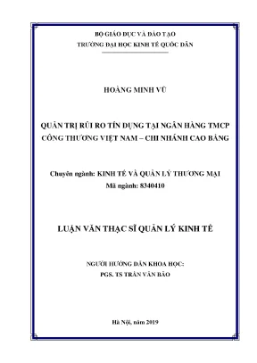 Quản Trị Rủi Ro Tín Dụng Tại Ngân Hàng TMCP Công Thương 