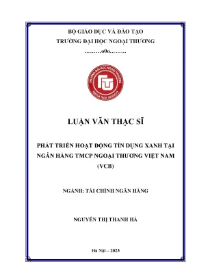 Tín Dụng Xanh Tại Ngân Hàng VCB: Phát Triển Bền Vững