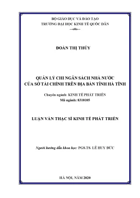 Quản Lý Chi Ngân Sách Nhà Nước Tại Hà Tĩnh: Thực Trạng