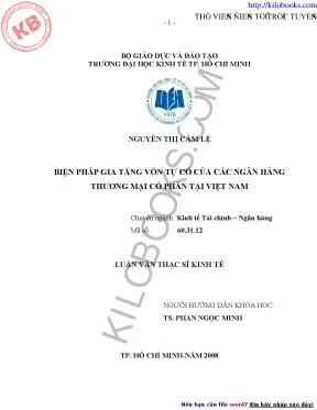 Biện Pháp Tăng Vốn Tự Có Cho Ngân Hàng Thương Mại Cổ