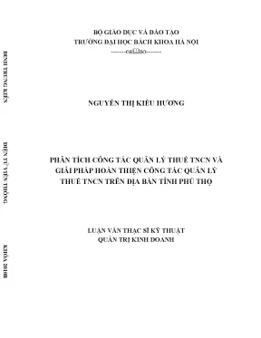 Phân Tích Quản Lý Thuế TNCN Tại Tỉnh Phú Thọ: Giải Pháp