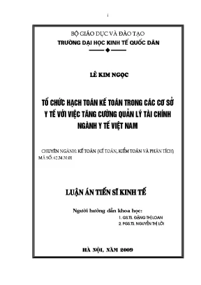 Tổ Chức Hạch Toán Kế Toán Trong Các Cơ Sở Y Tế Việt Nam