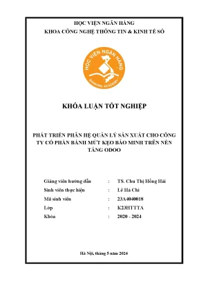 Phát Triển Phân Hệ Quản Lý Sản Xuất Trên Nền Tảng Odoo
