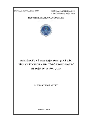 Nghiên Cứu Tính Chất Chuyển Pha Tô Pô Trong Hệ Điện Tử