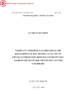 Nghiên Cứu Kháng Thể Bất Thường Ở Bệnh Nhân Truyền Máu