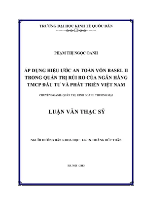 Ứng Dụng Hiệp Ước An Toàn Vốn Basel II Trong Quản Trị