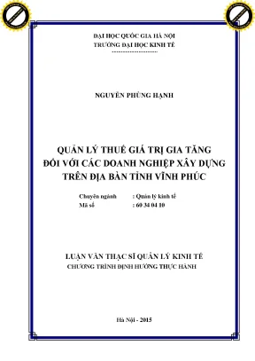 Quản Lý Thuế Giá Trị Gia Tăng cho Doanh Nghiệp Xây Dựng