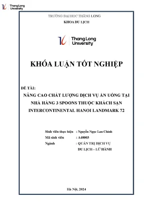 Nâng Cao Chất Lượng Dịch Vụ Ăn Uống Tại Nhà Hàng 3 Spoons