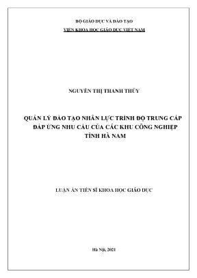 Quản Lý Đào Tạo Nhân Lực Trung Cấp Đáp Ứng Nhu Cầu Khu