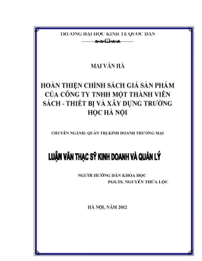 Hoàn thiện chính sách giá sản phẩm tại Công ty TNHH Một