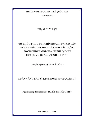 Tái Cơ Cấu Ngành Nông Nghiệp và Xây Dựng Nông Thôn Mới