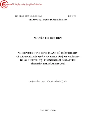 Nghiên Cứu Tuân Thủ Điều Trị ARV Ở Bệnh Nhân HIV Tại Bến