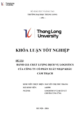 Đánh Giá Chất Lượng Dịch Vụ Logistics Tại Công Ty Cổ 