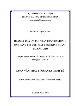 Quản Lý Hoạt Động Kinh Doanh Tại Các Chợ Ở Cao Bằng: 