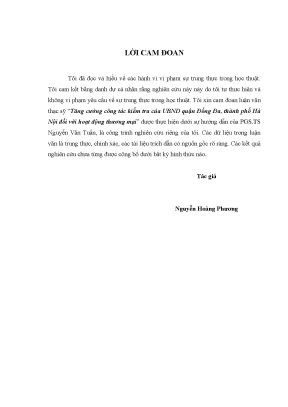 Nâng cao công tác kiểm tra hoạt động thương mại tại quận 
