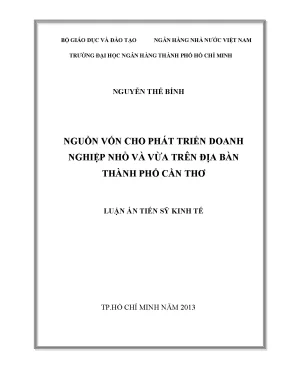 Phát Triển Doanh Nghiệp Nhỏ và Vừa Tại Cần Thơ: Nguồn