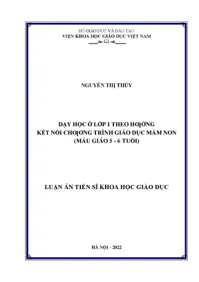 Dạy Học Lớp 1 Kết Nối Chương Trình Giáo Dục Mầm Non