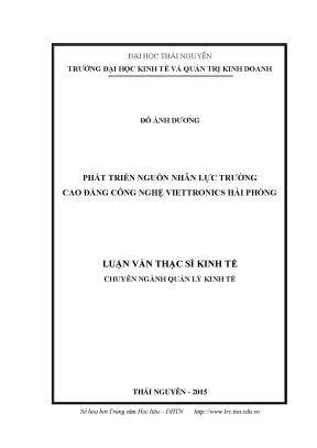 Phát Triển Nguồn Nhân Lực Tại Trường Cao Đẳng Công Nghệ