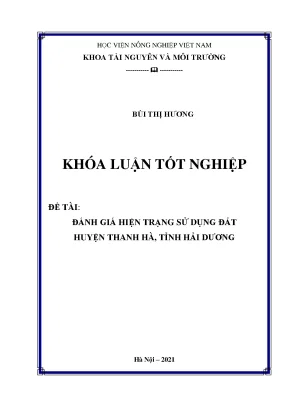 Đánh Giá Hiện Trạng Sử Dụng Đất Huyện Thanh Hà, Tỉnh Hải