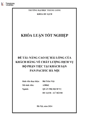 Nâng Cao Sự Hài Lòng Khách Hàng Tại Khách Sạn Pan 