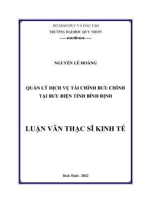 Quản Lý Dịch Vụ Tài Chính Bưu Chính Tại Bưu Điện Tỉnh