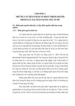 Phát Triển Nguồn Nhân Lực Tại Ngân Hàng Nhà Nước: Khái 
