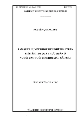 Tần Suất Huyết Khối Tiểu Nhĩ Trái Qua Siêu Âm Tim Ở 