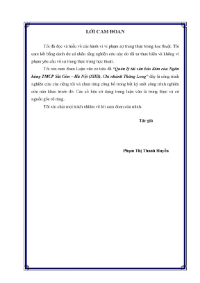 Quản Lý Tài Sản Bảo Đảm Tại Ngân Hàng TMCP Sài Gòn – Hà
