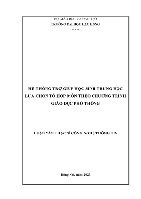 Hệ Thống Hỗ Trợ Lựa Chọn Môn Học Cho Học Sinh Trung Học