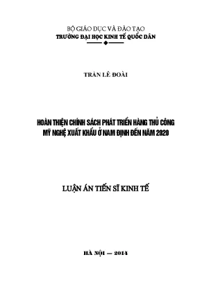Chính Sách Phát Triển Hàng Thủ Công Mỹ Nghệ Xuất Khẩu