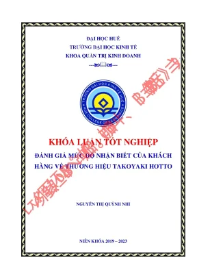 Đánh Giá Nhận Biết Thương Hiệu Takoyaki Hotto Tại Huế