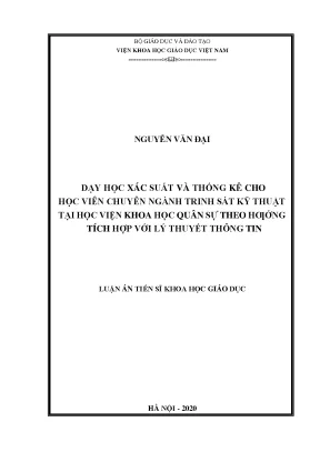 Dạy Học Xác Suất và Thống Kê cho Học Viên Trinh Sát Kỹ 