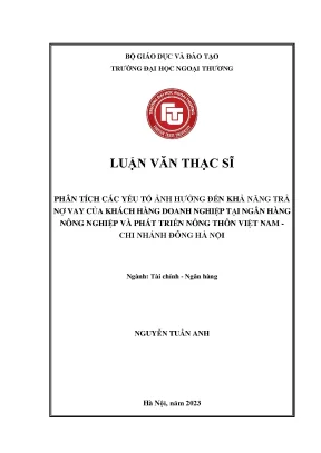 Yếu Tố Ảnh Hưởng Đến Khả Năng Trả Nợ Vay Của Doanh