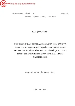 Nghiên Cứu Đặc Điểm Lâm Sàng và Kết Quả Điều Trị Gãy Hàm