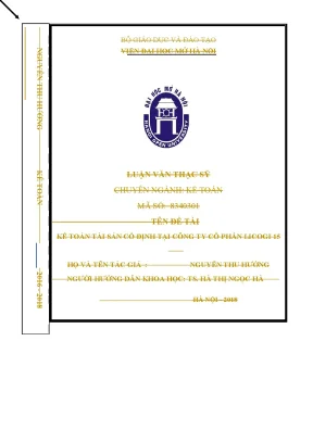 Nghiên Cứu Kế Toán Tài Sản Cố Định Tại Công Ty Cổ Phần