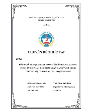 Đánh Giá Hoạt Động Tái Bảo Hiểm Tại Tổng Công Ty Cổ Phần