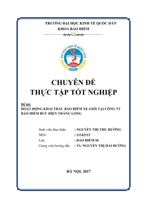 Hoạt động khai thác bảo hiểm xe cơ giới tại PTI Thăng Long