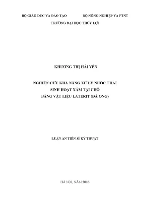 Nghiên Cứu Xử Lý Nước Thải Sinh Hoạt Xám Bằng Vật Liệu