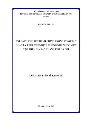 Cải Cách Thủ Tục Hành Chính Trong Quản Lý Thuế Tại Hà Nội